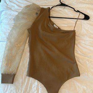 One shoulder body suit